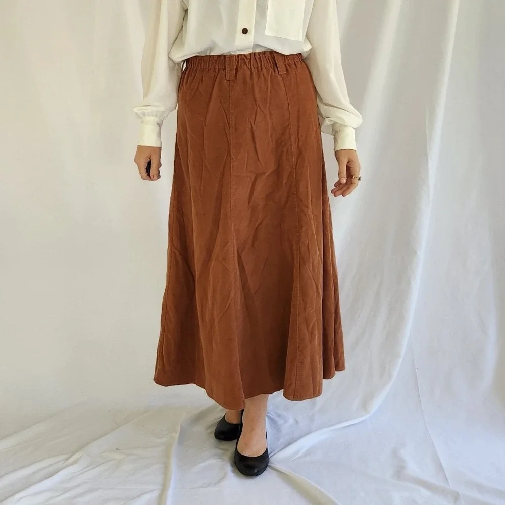 90s(?) Home Made Corduroy Skirt and Vest Set‎